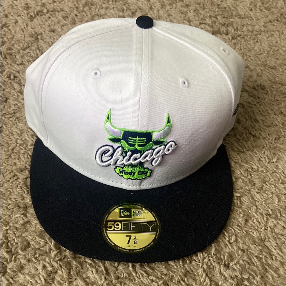 White and Black Chicago Bulls Cap
